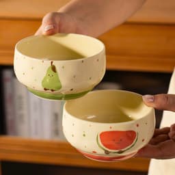 Chén Sứ Bầu 3D Trái Cây 4.7inch 12cm và Trụ 3D Hình Hoa 4.5inch 11cm 1