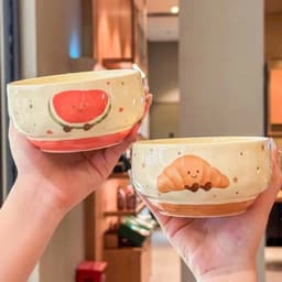 Chén Sứ Bầu 3D Trái Cây 4.7inch 12cm và Trụ 3D Hình Hoa 4.5inch 11cm 5