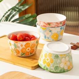 Chén Sứ Bầu 3D Trái Cây 4.7inch 12cm và Trụ 3D Hình Hoa 4.5inch 11cm 8