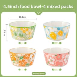 Chén Sứ Bầu 3D Trái Cây 4.7inch 12cm và Trụ 3D Hình Hoa 4.5inch 11cm 9