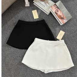 (Dmina) Chân váy ngắn dáng A chân váy nữ basic thanh lịch có quần bảo hộ dễ phối đồ Basic Skirt 3