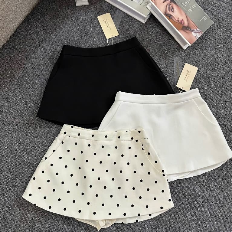 (Dmina) Chân váy ngắn dáng A chân váy nữ basic thanh lịch có quần bảo hộ dễ phối đồ Basic Skirt