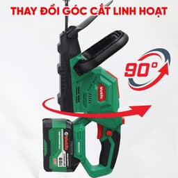 1 Máy Cắt Tỉa Hàng Rào Pin WORKFIX WF-HT520PRO, Lưỡi Bản To Cắt Bén Gom Cành - Xoay Góc Cắt 90 Độ 6