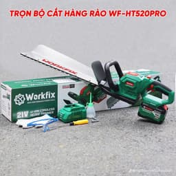 1 Máy Cắt Tỉa Hàng Rào Pin WORKFIX WF-HT520PRO, Lưỡi Bản To Cắt Bén Gom Cành - Xoay Góc Cắt 90 Độ 9