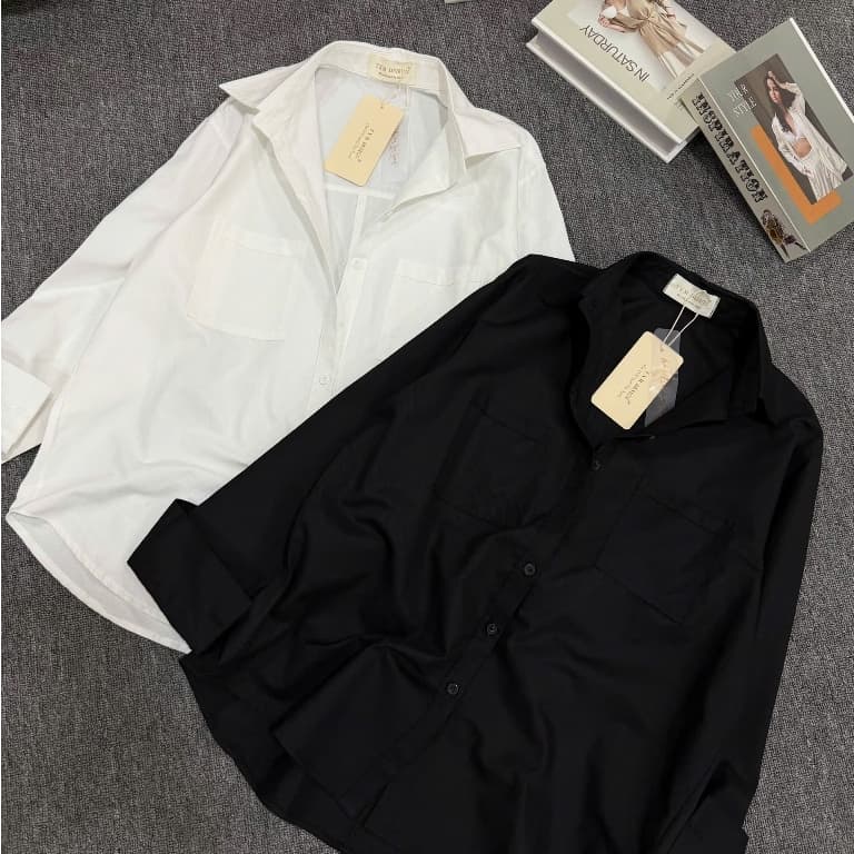 (Dmina) Áo Sơ Mi Nữ Oversize Shirt , áo sơmi form rộng basic dễ mặc dễ phối đồ chất vải nhập mát
