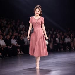 Đầm Bigsize Nữ Tú Mỡ Thiết Kế Kiểu Xòe Lệch,Trẻ Trung Đi Làm Dạo Phố Đủ Size 45-80kg DA0528 1