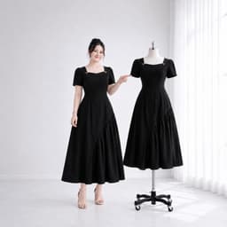 Đầm Bigsize Nữ Tú Mỡ Thiết Kế Kiểu Xòe Lệch,Trẻ Trung Đi Làm Dạo Phố Đủ Size 45-80kg DA0528 3