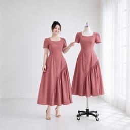 Đầm Bigsize Nữ Tú Mỡ Thiết Kế Kiểu Xòe Lệch,Trẻ Trung Đi Làm Dạo Phố Đủ Size 45-80kg DA0528 4
