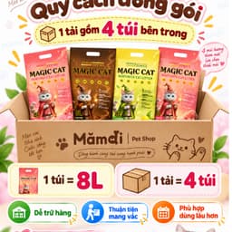 [Tải 4 Túi] Cát Mèo Magic Cat 8L~ 4KG| Cát Đất Sét Than Hoạt Tính Vón Nhanh , Hạn Chế Bụi Gây Dị Ứng 5