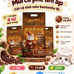 [Tải 4 Túi] Cát Mèo Magic Cat 8L~ 4KG| Cát Đất Sét Than Hoạt Tính Vón Nhanh , Hạn Chế Bụi Gây Dị Ứng 4