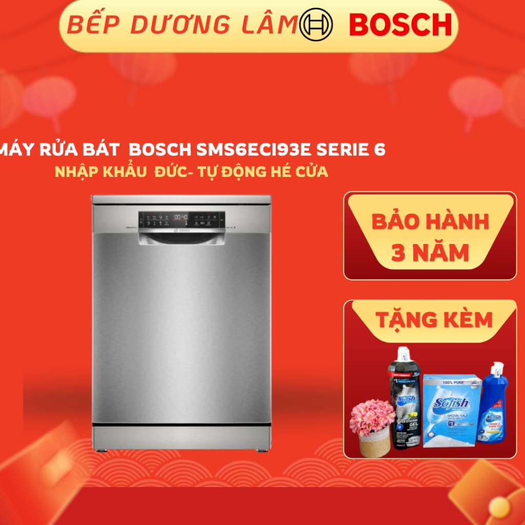 (nhập Đức)Máy Rửa Bát Bosch SMS6ECI93E Serie 6 Dung Tích 13 -14 Bộ, Sấy Extra Dry, Home Connect