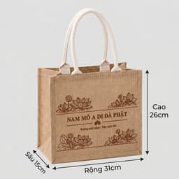 Túi Cói Nam Mô A Di Đà Phật - Túi Xách Nữ - Kích Thước 31x26x15cm - Khóa Kéo Tiện Lợi 6