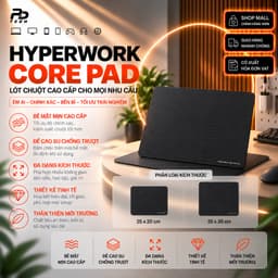 Pad Chuột HyperWork Core Pad - Chống Trượt Chống Nước Bề Mặt Vải Mịn 4mm Lót Chuột Máy Tính Văn Phòng Gaming 1