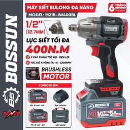 1 Máy Siết Bulong Bắn Vít BOSSUN M21B-IW400BL - Động Cơ Không Chổi Than, Lõi Đồng, Lực Siết 400Nm, 3 Cấp Tốc Độ 1