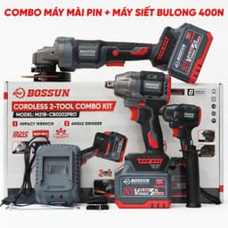 1 [COMBO 2 Máy] Máy Siết Bulong / Máy Mài Pin Bossun M21B-CB0202PRO - Chân Pin Phổ Thông, không Chổi Than, Lõi Đồng 2