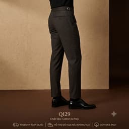 Quần Tây Kẻ Sọc Đen SideTap Q129 Cotton Poly Co Giãn Nhẹ Cạp Điều Chỉnh Thoải Mái 3