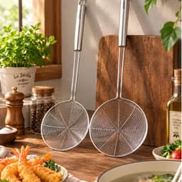 Vợt Lưới Inox GKÖCH Germany, Inox 304, Đa Năng, Dễ Vệ Sinh, 2 loại ĐK 14/16cm, Cán Dài 8
