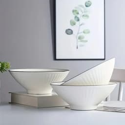Bát/ Tô Sứ Loe Trắng Viền Đen Size 8 (20cm) 8