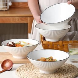 Bát/ Tô Sứ Loe Trắng Viền Đen Size 8 (20cm) 6