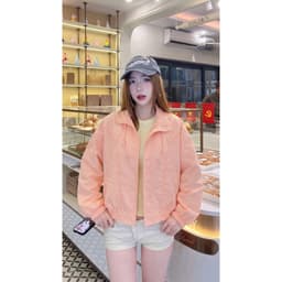 Áo khoác gió nữ  Retro 90s - Bomber jacket ngắn cổ bẻ, 4 màu pastel thời thượng, phong cách trẻ trung. 4