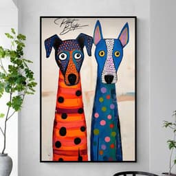 Tranh treo tường mèo chó Pet đáng yêu decor theo yêu cầu 60 x 90 cm 5