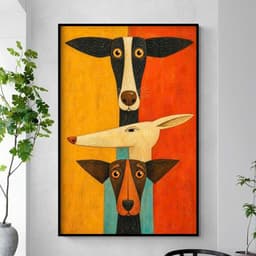 Tranh treo tường mèo chó Pet đáng yêu decor theo yêu cầu 60 x 90 cm 4
