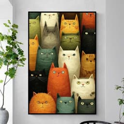 Tranh treo tường mèo chó Pet đáng yêu decor theo yêu cầu 60 x 90 cm 2