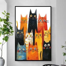 Tranh treo tường mèo chó Pet đáng yêu decor theo yêu cầu 60 x 90 cm 7