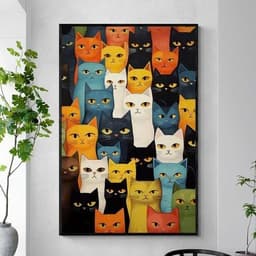 Tranh treo tường mèo chó Pet đáng yêu decor theo yêu cầu 60 x 90 cm 3