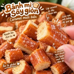 Bánh Mì Sấy Giòn Caramel Muối Biển Paco Food Hủ 350g – Đồ Ăn Vặt Giòn Rụm Thơm Béo, Bánh Mì Caramel Ngọt Mặn Ăn Là Ghiền 5
