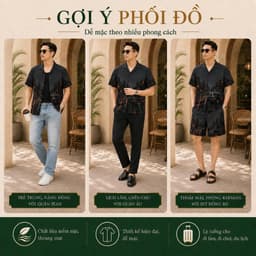 Set Bộ lụa Nam Tokyo MKCLEVER chất lụa mịn mát, thoáng mát, co giãn, form dáng thoải mái, trẻ trung 5