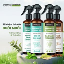 Combo 5 chai Xịt phòng tinh dầu Greenco 250ml tặng 1 chai 2