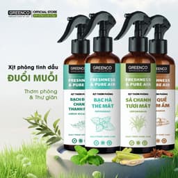 Combo 5 chai Xịt phòng tinh dầu Greenco 250ml tặng 1 chai 1