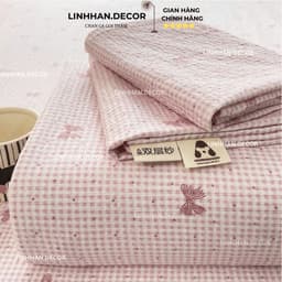Set 3 món ga gối UBEDDING chất đũi xơ đậu nành nhẹ mềm mịn thoáng khí phong cách Vintage 3