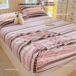Set 3 món ga gối UBEDDING chất đũi xơ đậu nành nhẹ mềm mịn thoáng khí phong cách Vintage 9