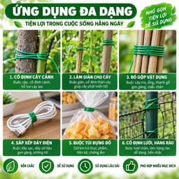 Cuộn dây kẽm bọc nhựa buộc đồ buộc cây cảnh đa năng kèm dao cắt 3