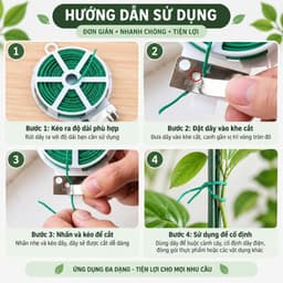 Cuộn dây kẽm bọc nhựa buộc đồ buộc cây cảnh đa năng kèm dao cắt 5