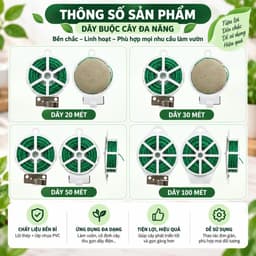 Cuộn dây kẽm bọc nhựa buộc đồ buộc cây cảnh đa năng kèm dao cắt 6