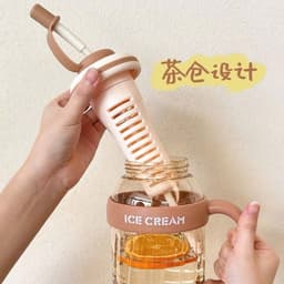 Ly/Bình Nước Có Vách Ngăn ICE CREAM 1300ml và Ly giữ nhiệt có quai Chill kèm ống hút 700ml. LMS 5