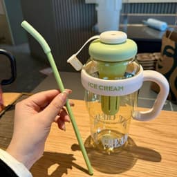 Ly/Bình Nước Có Vách Ngăn ICE CREAM 1300ml và Ly giữ nhiệt có quai Chill kèm ống hút 700ml. LMS 7