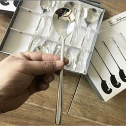 Set 6 thìa/muỗng inox dài nouva và Set 2 Thìa cơm gốm sứ siêu đáng yêu hoạ tiết cute Xinh Yêu 2