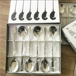 Set 6 thìa/muỗng inox dài nouva và Set 2 Thìa cơm gốm sứ siêu đáng yêu hoạ tiết cute Xinh Yêu 3
