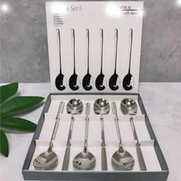 Set 6 thìa/muỗng inox dài nouva và Set 2 Thìa cơm gốm sứ siêu đáng yêu hoạ tiết cute Xinh Yêu 1