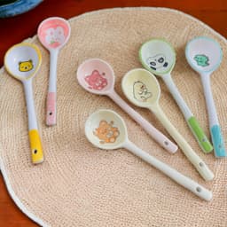 Set 6 thìa/muỗng inox dài nouva và Set 2 Thìa cơm gốm sứ siêu đáng yêu hoạ tiết cute Xinh Yêu 9