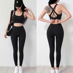 Bộ tập Gym, Yoga, Erobic cho nữ chất LuLu hàng Quảng Châu cao cấp BT806 7