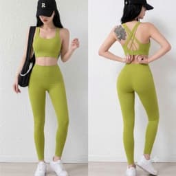 Bộ tập Gym, Yoga, Erobic cho nữ chất LuLu hàng Quảng Châu cao cấp BT806 5