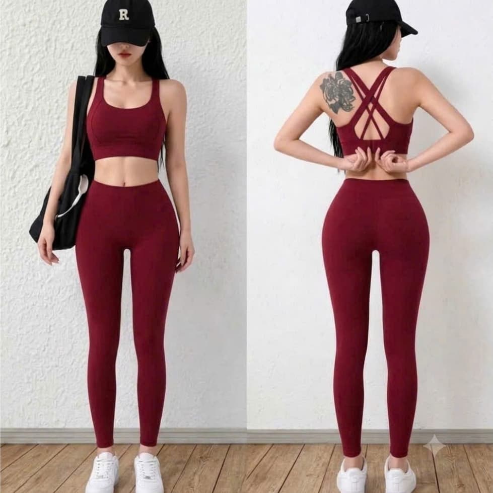Bộ tập Gym, Yoga, Erobic cho nữ chất LuLu hàng Quảng Châu cao cấp BT806