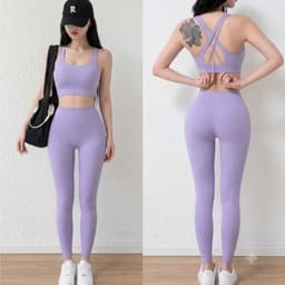 Bộ tập Gym, Yoga, Erobic cho nữ chất LuLu hàng Quảng Châu cao cấp BT806 9