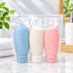 Bình Chiết Silicone Mềm Tiện Lợi 60ml, Dễ Bóp, Có Nắp Lật, Phù Hợp Đựng Dầu Gội, Sữa Tắm, Kem Dưỡng Và Mỹ Phẩm Khi Du Lị 7