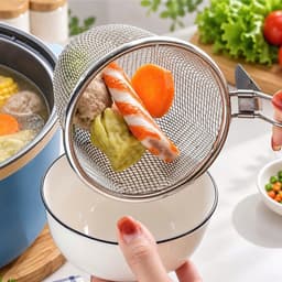Rổ Lưới Inox 304 Vớt Thực Phẩm Có Tay Cầm – Rổ Lọc Mì Bún, Rau Củ, Đồ Lẩu, Đồ Chiên Gọn Đẹp 4